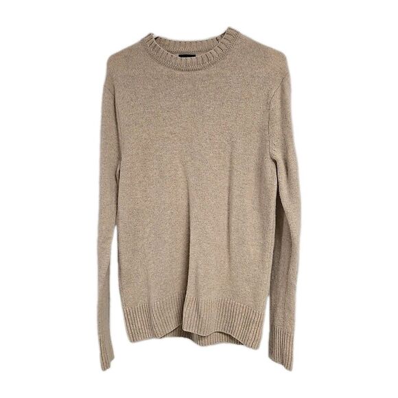 J.Crew Rugged Merino Wool Blend Heather Crewneck Sweater Beige Men’s Size S - Picture 1 of 8